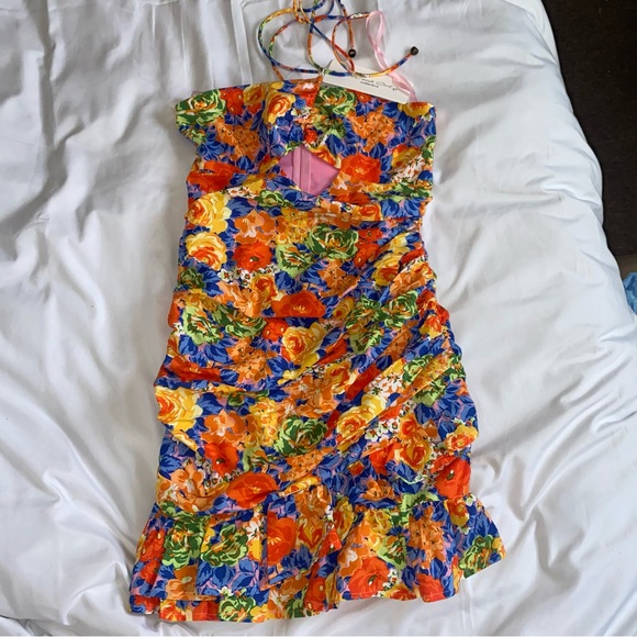Floral Boutique Ruched Mini Dress - Picture 4 of 11